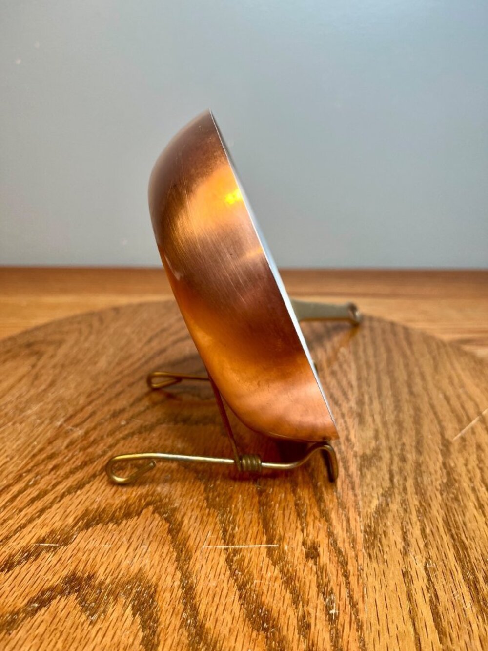 Vintage Copper Frying Pan (9.5" diameter) With Brass Handle - Picture 11 of 14